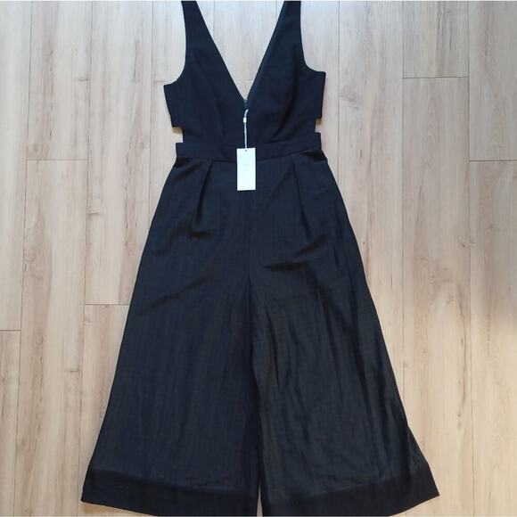 NWT Finders Keepers Go Now Palazzo Jumpsuit Black Cut-Out Semi-Sheer M Revolve - Picture 8 of 15